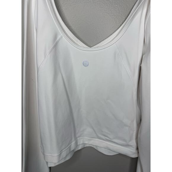 Lululemon White Long Sleeve Low Back Butter Soft Open Back Yoga Athleisure Top 8 - Picture 5 of 5